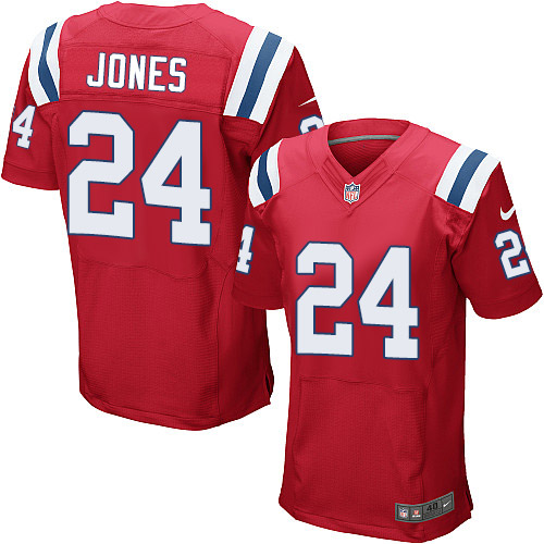 Men's Elite Cyrus Jones Nike Jersey Red Alternate - #24 NFL New England Patriots